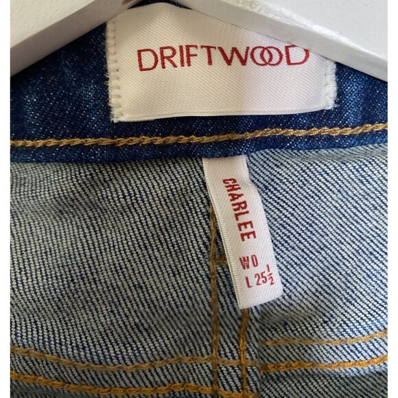 Driftwood Women's Charlee Jeans with Tags Embroidered Floral Denim Frayed Hem - Picture 8 of 9